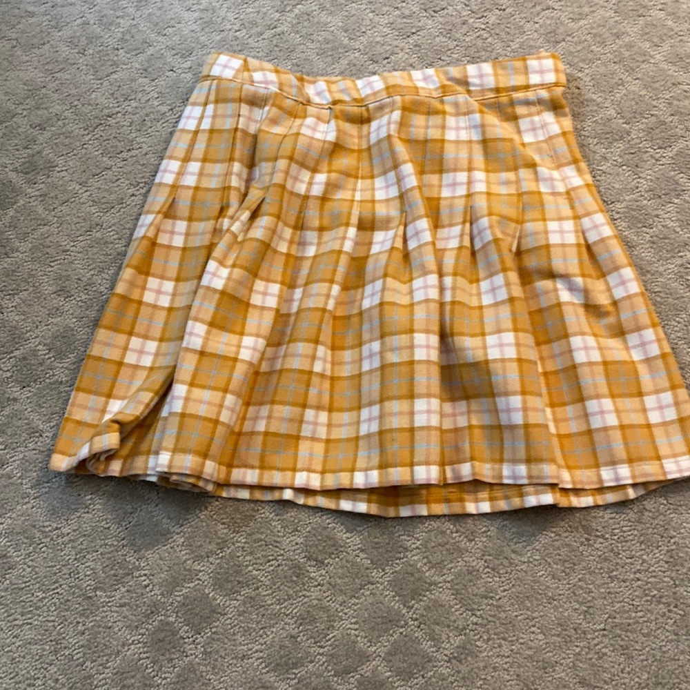 Aéropostale yellow plaid skirt
